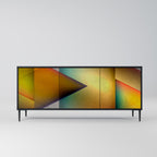 PIERCING SHARPNESS 3-Door Sideboard in Black Finish