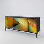 PIERCING SHARPNESS 3-Door Sideboard in Black Finish