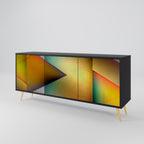 PIERCING SHARPNESS 3-Door Sideboard in Black Finish