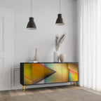 PIERCING SHARPNESS 3-Door Sideboard in Black Finish