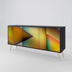 PIERCING SHARPNESS 3-Door Sideboard in Black Finish