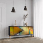 PIERCING SHARPNESS 3-Door Sideboard in Black Finish