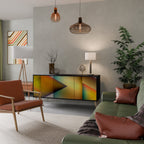 PIERCING SHARPNESS 3-Door Sideboard in Black Finish