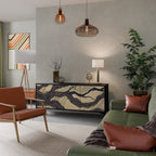 UNIFIED FRAGMENTS Aparador de 3 Puertas en Acabado Negro