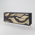 UNIFIED FRAGMENTS Aparador de 3 Puertas en Acabado Negro