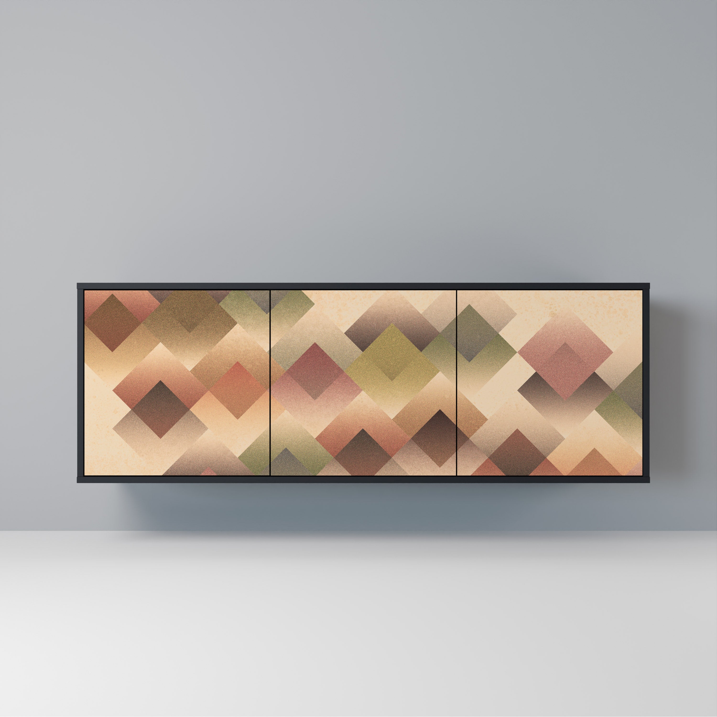 Aparador GEOMETRIC FUSION de 3 puertas en acabado negro