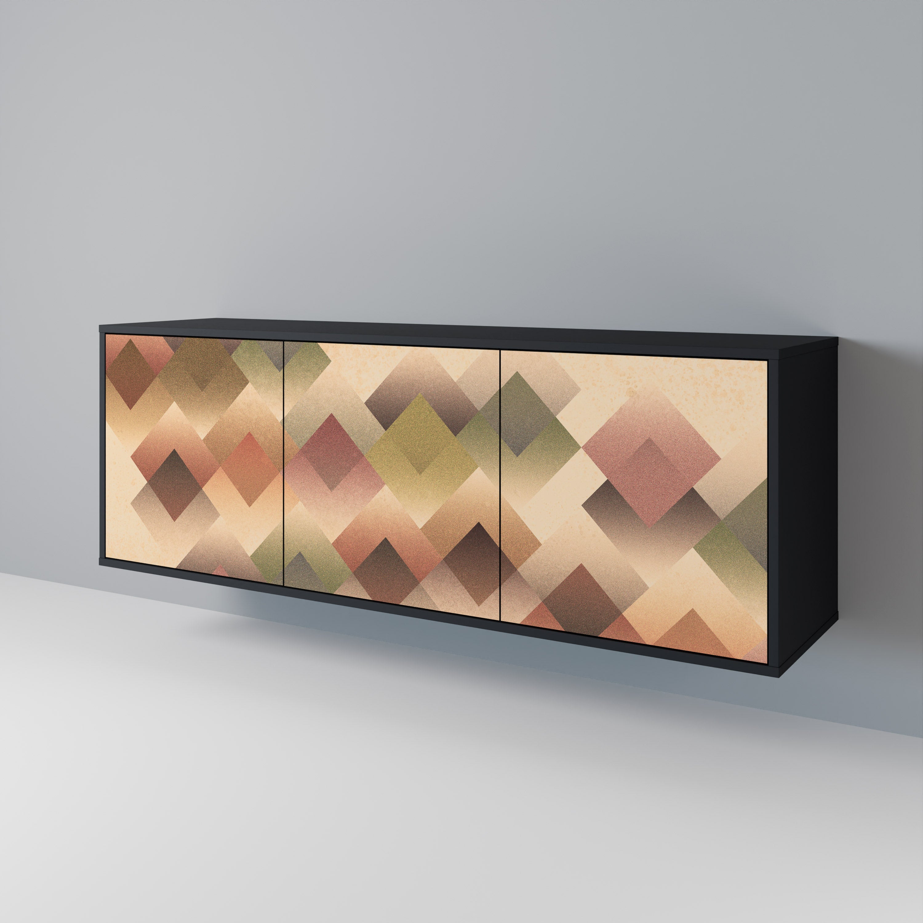 Aparador GEOMETRIC FUSION de 3 puertas en acabado negro