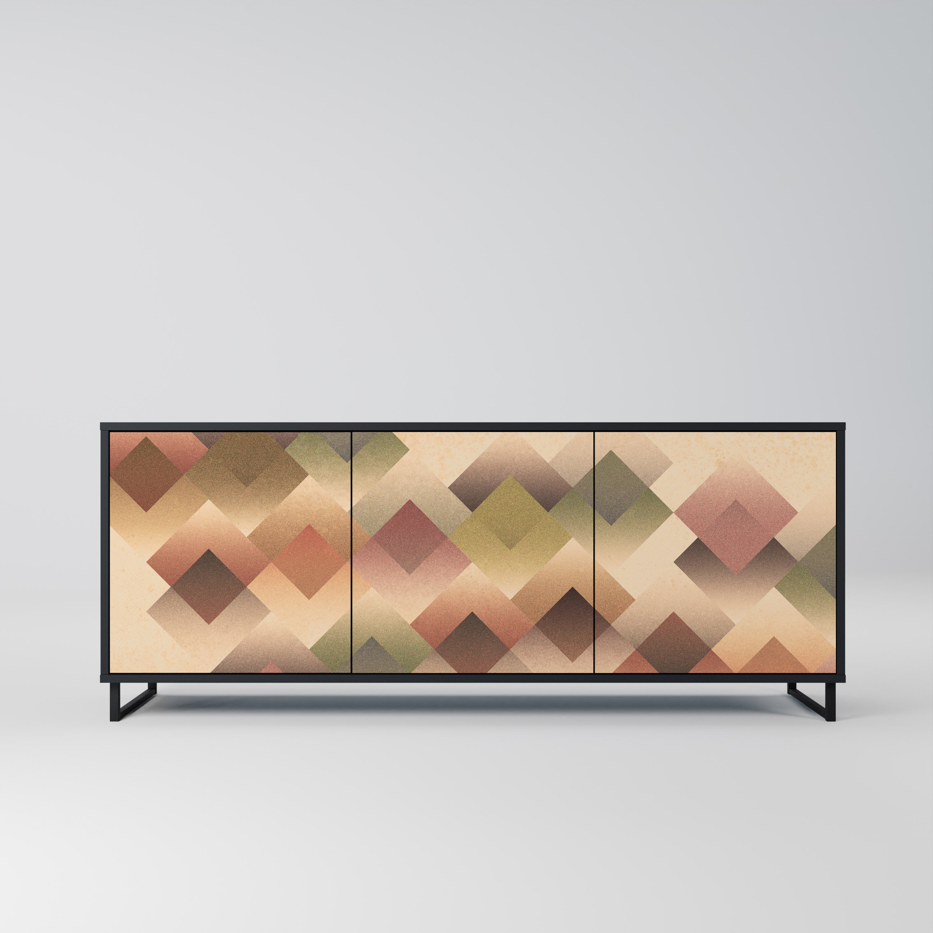 Aparador GEOMETRIC FUSION de 3 puertas en acabado negro
