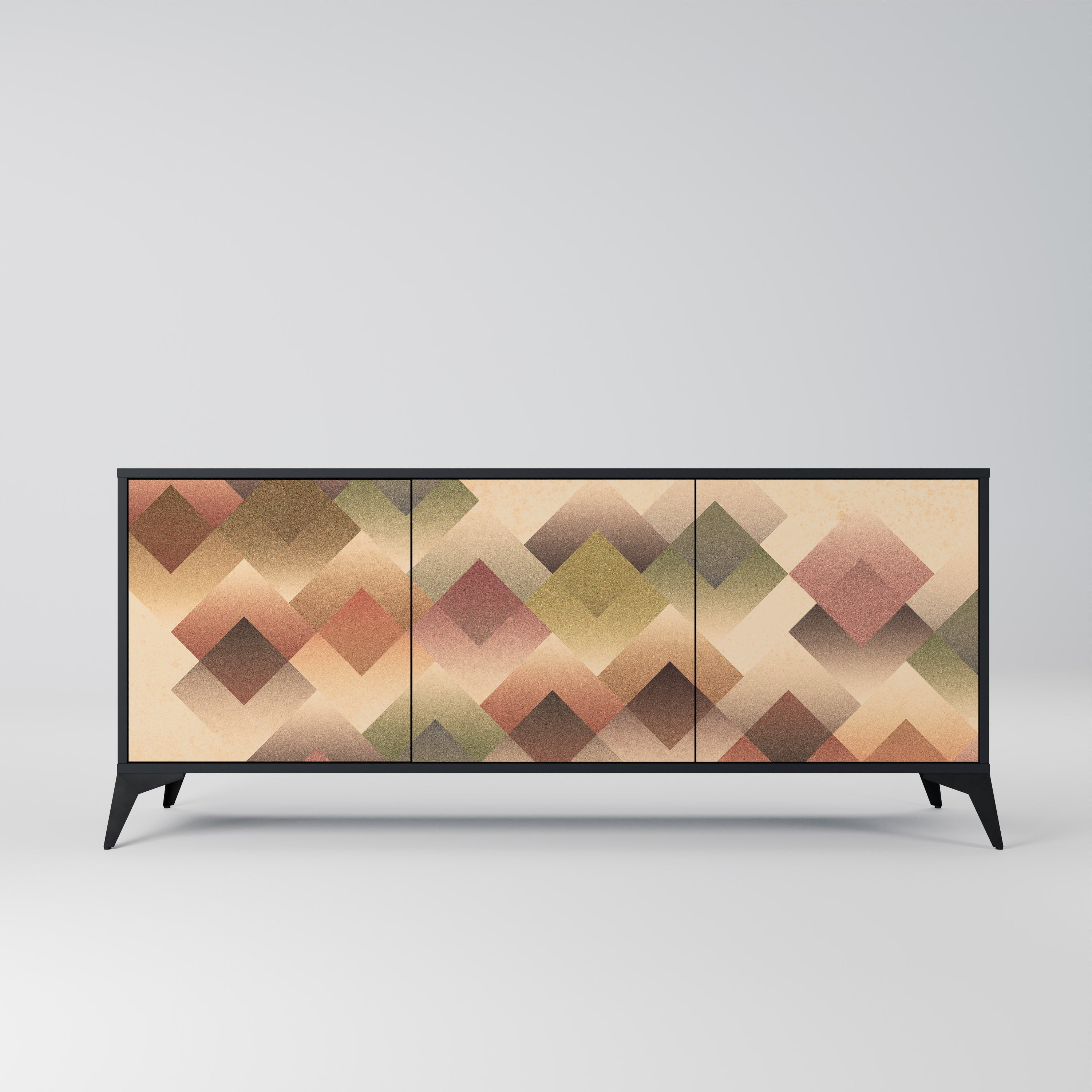 Aparador GEOMETRIC FUSION de 3 puertas en acabado negro