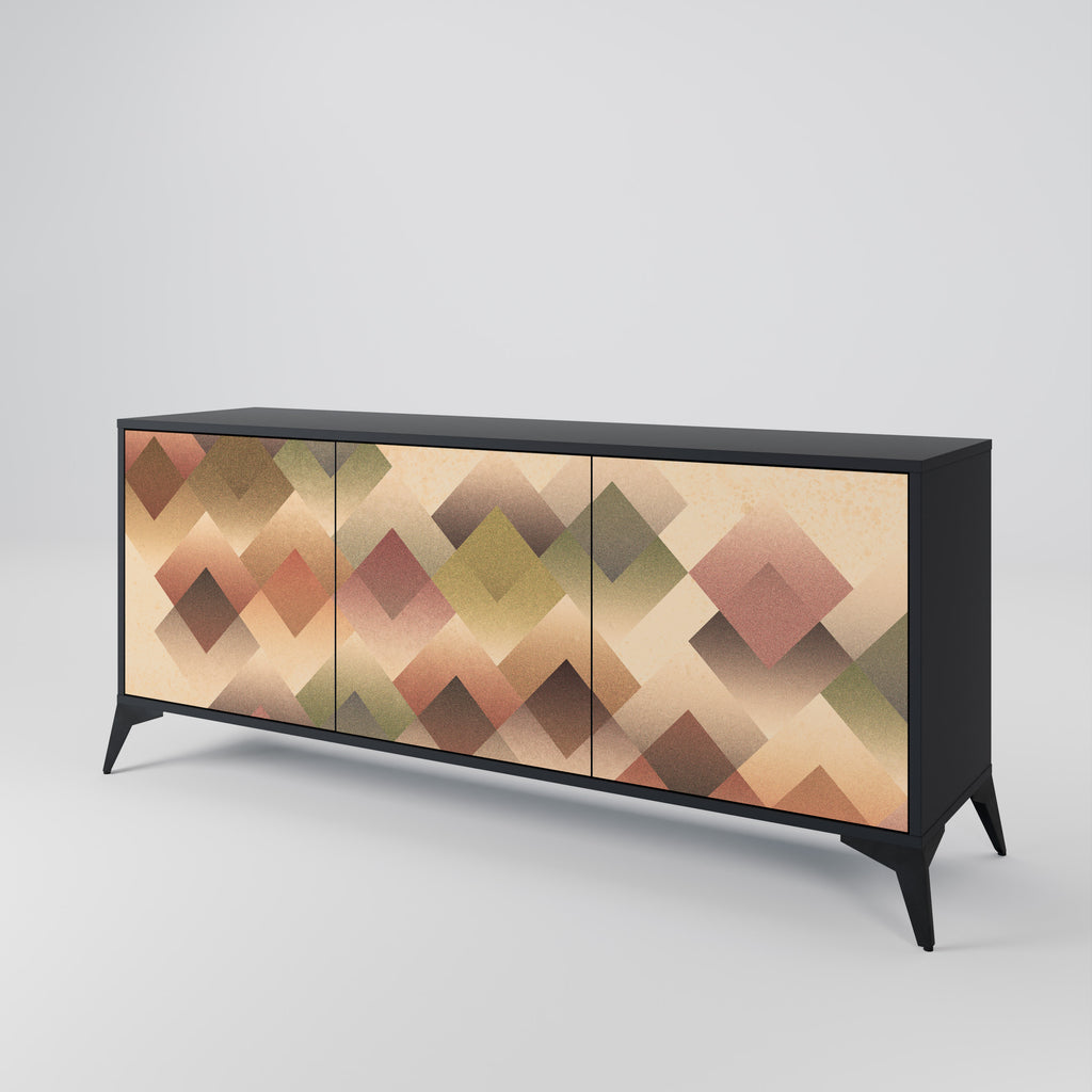 Aparador GEOMETRIC FUSION de 3 puertas en acabado negro