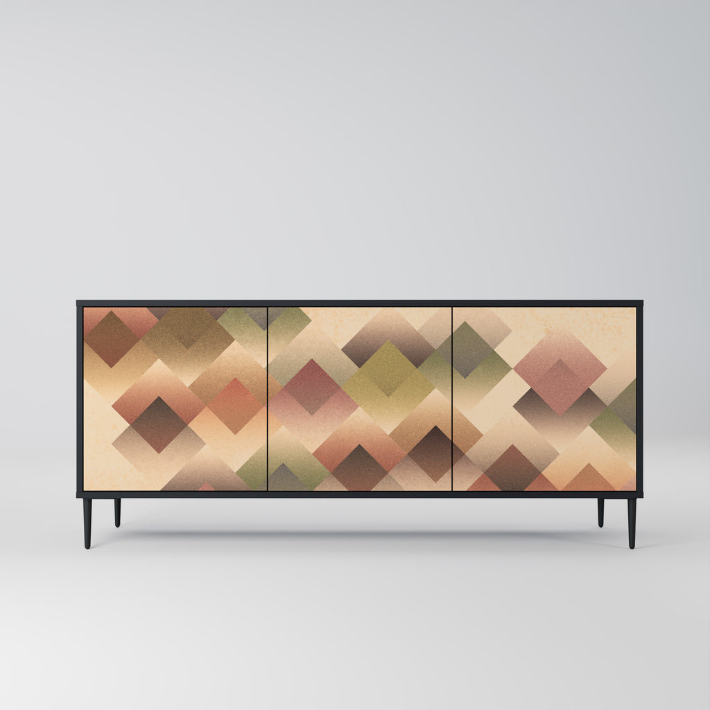 Aparador GEOMETRIC FUSION de 3 puertas en acabado negro