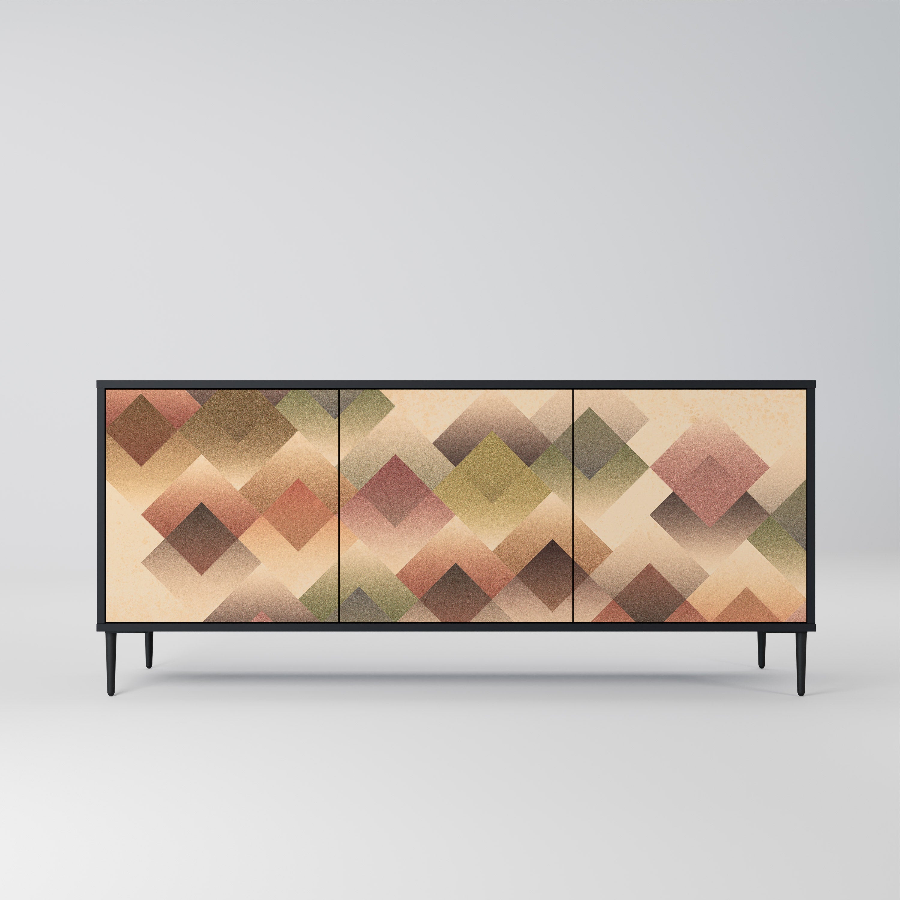 Aparador GEOMETRIC FUSION de 3 puertas en acabado negro