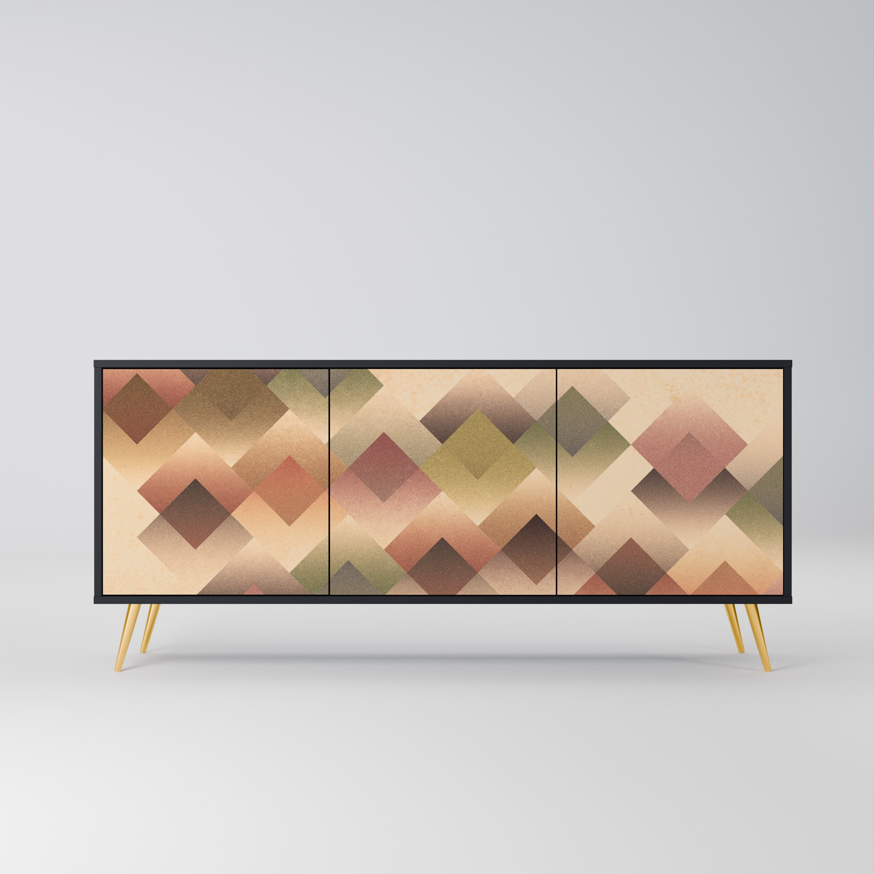 Aparador GEOMETRIC FUSION de 3 puertas en acabado negro