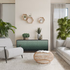 ORNAMENTAL GLIMMER Aparador de 3 Puertas en Acabado Negro