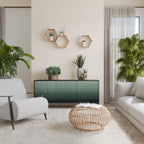 ORNAMENTAL GLIMMER Aparador de 3 Puertas en Acabado Negro