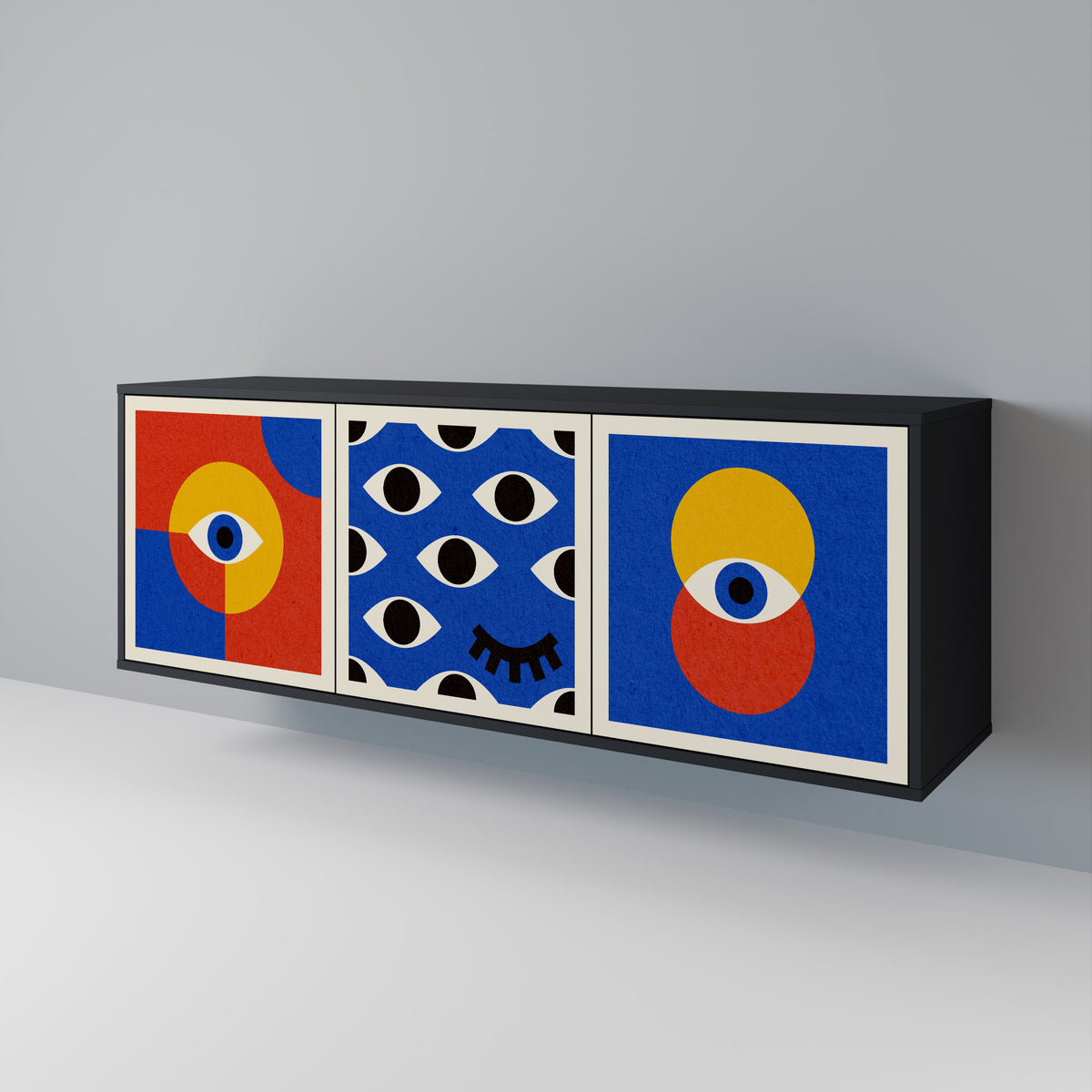 GEOMETRIC EYES Aparador de 3 Puertas