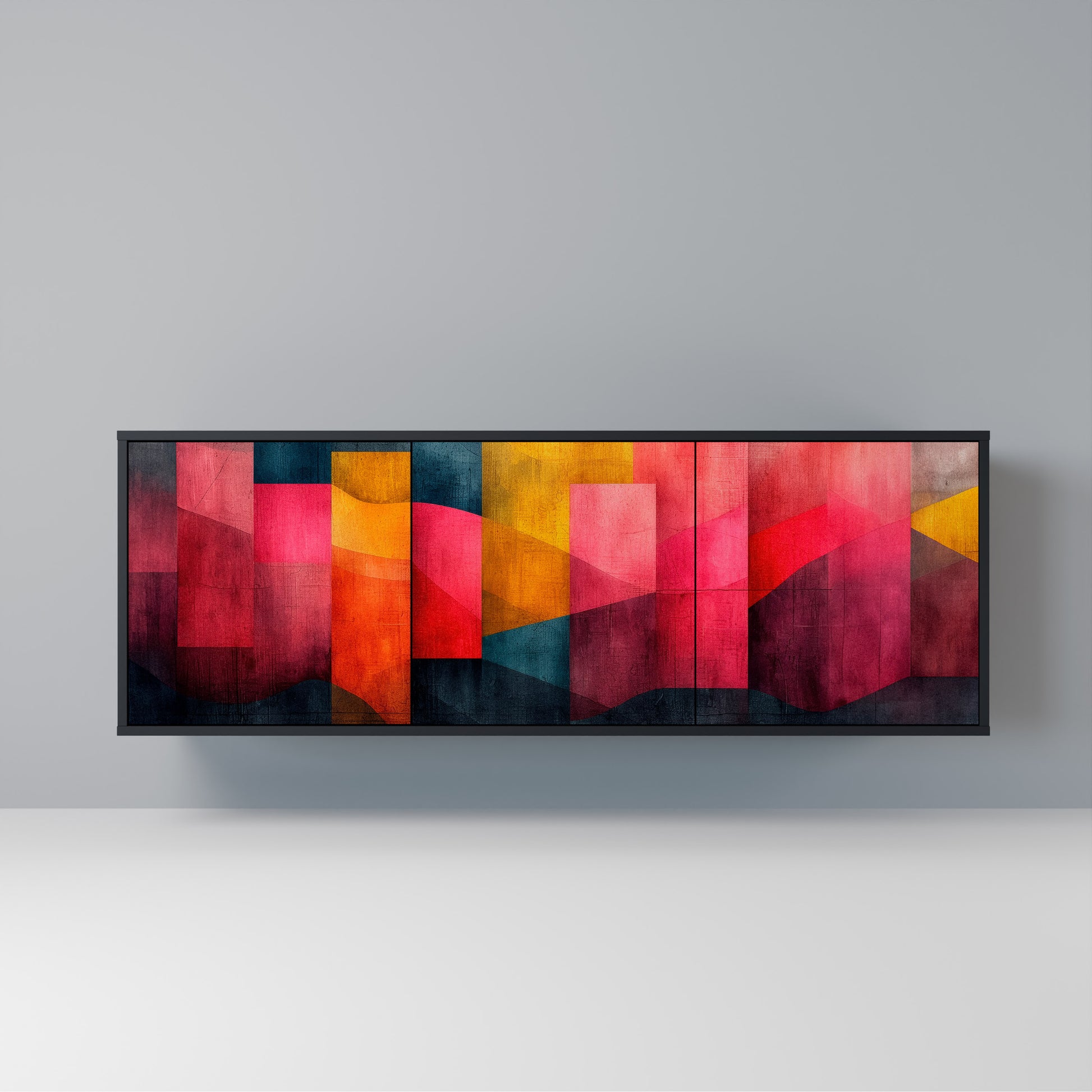 COLORFUL SOUNDS 3-Door Sideboard in Black Finish