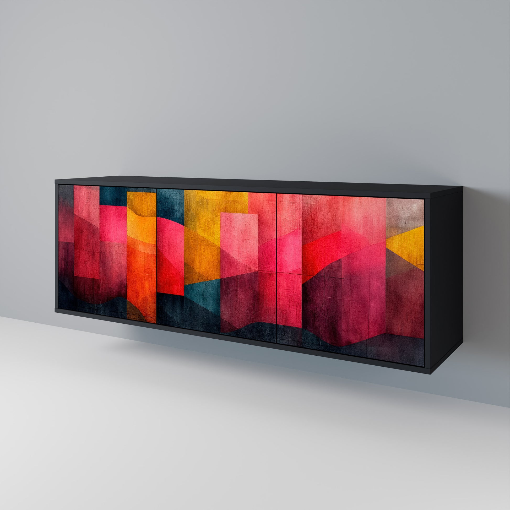 COLORFUL SOUNDS 3-Door Sideboard in Black Finish