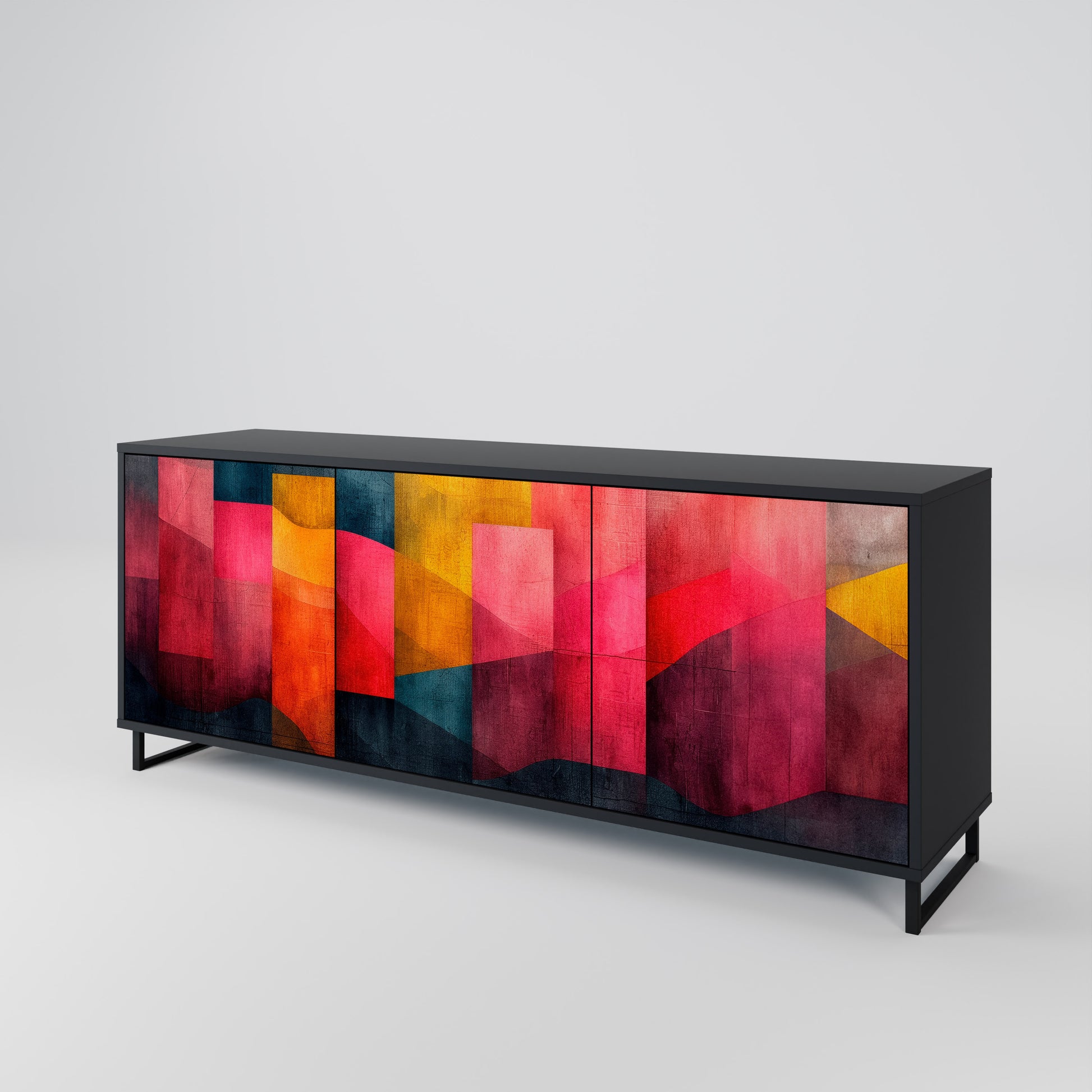 COLORFUL SOUNDS 3-Door Sideboard in Black Finish