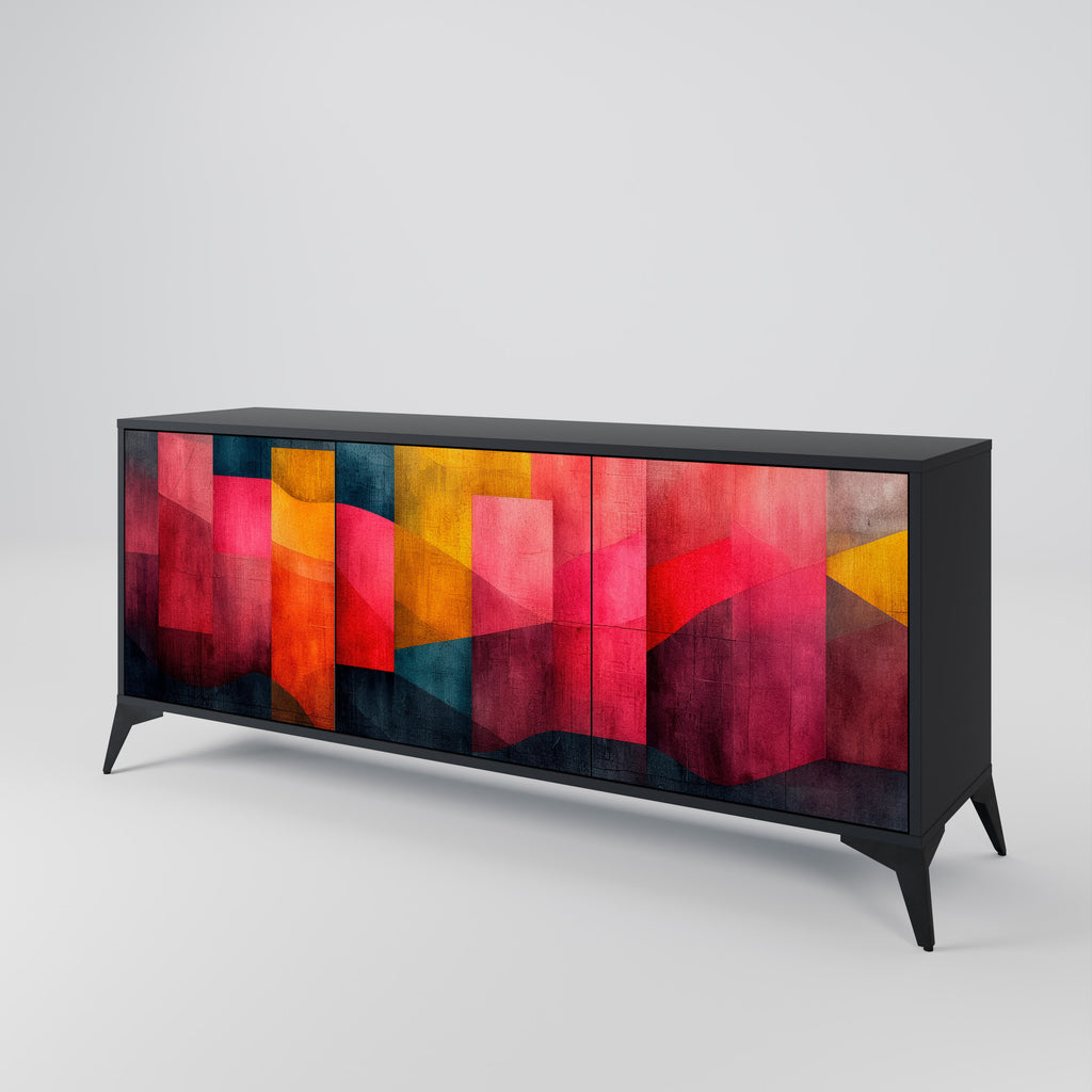 Aparador de 3 puertas COLORFUL SOUNDS en acabado negro
