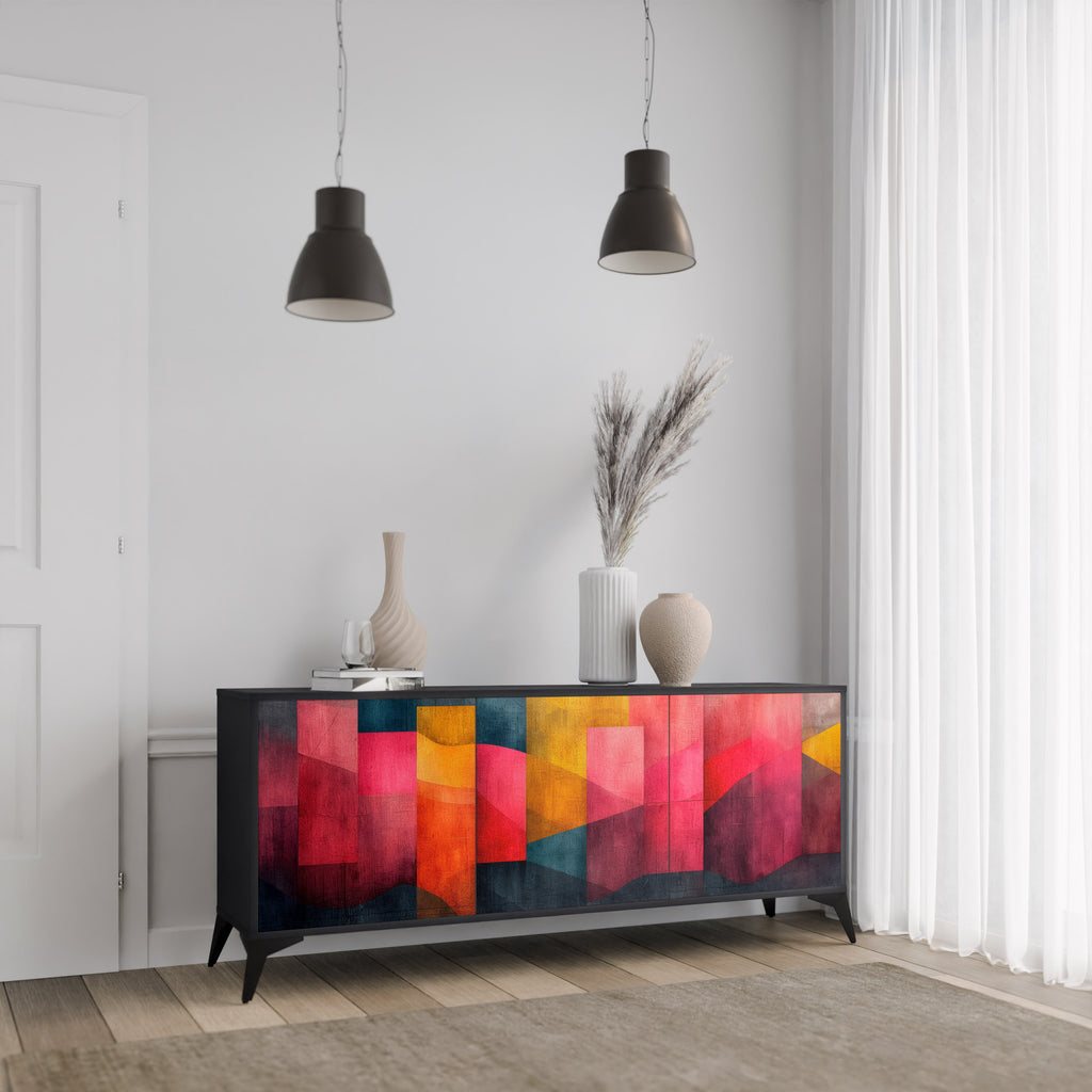 Aparador de 3 puertas COLORFUL SOUNDS en acabado negro
