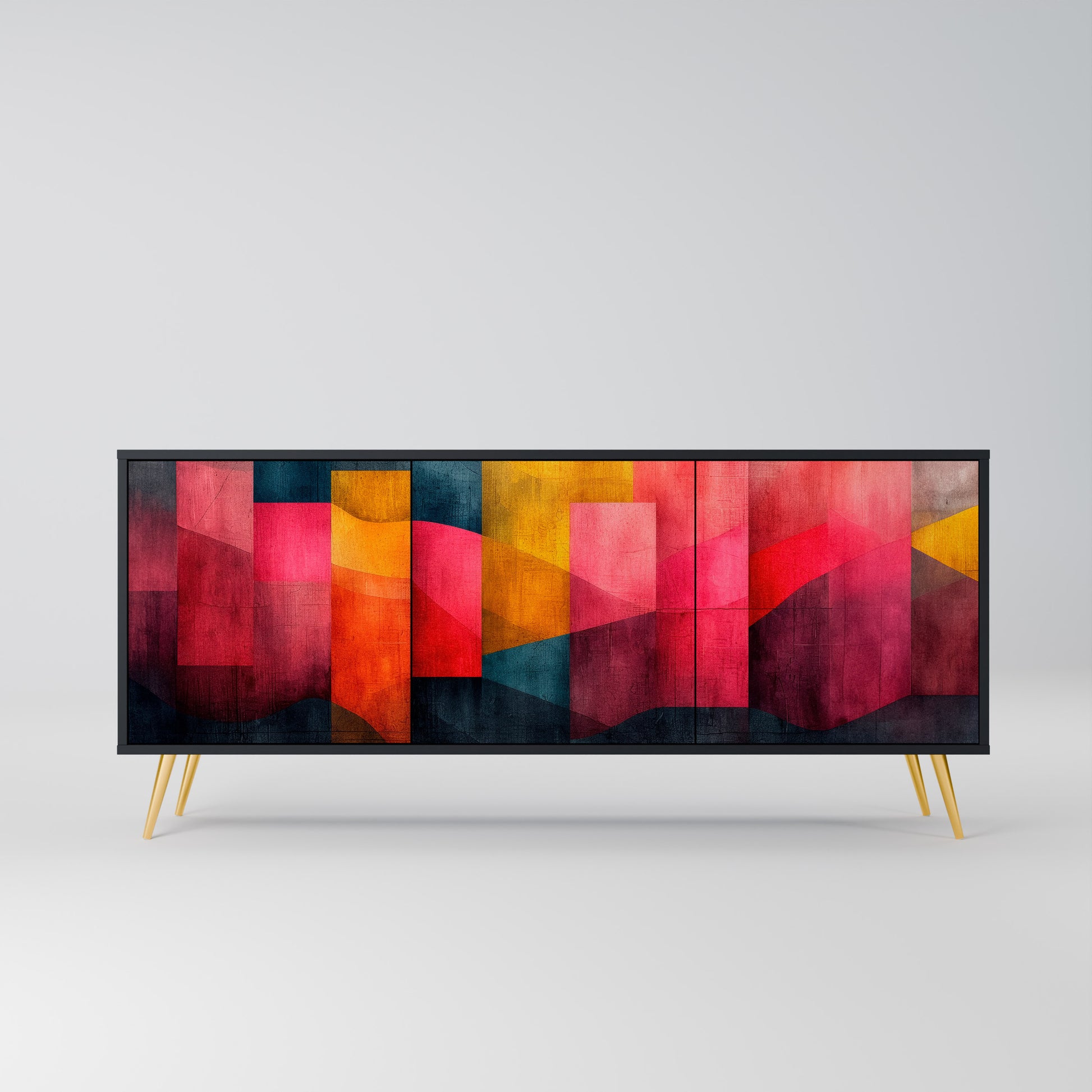 COLORFUL SOUNDS 3-Door Sideboard in Black Finish