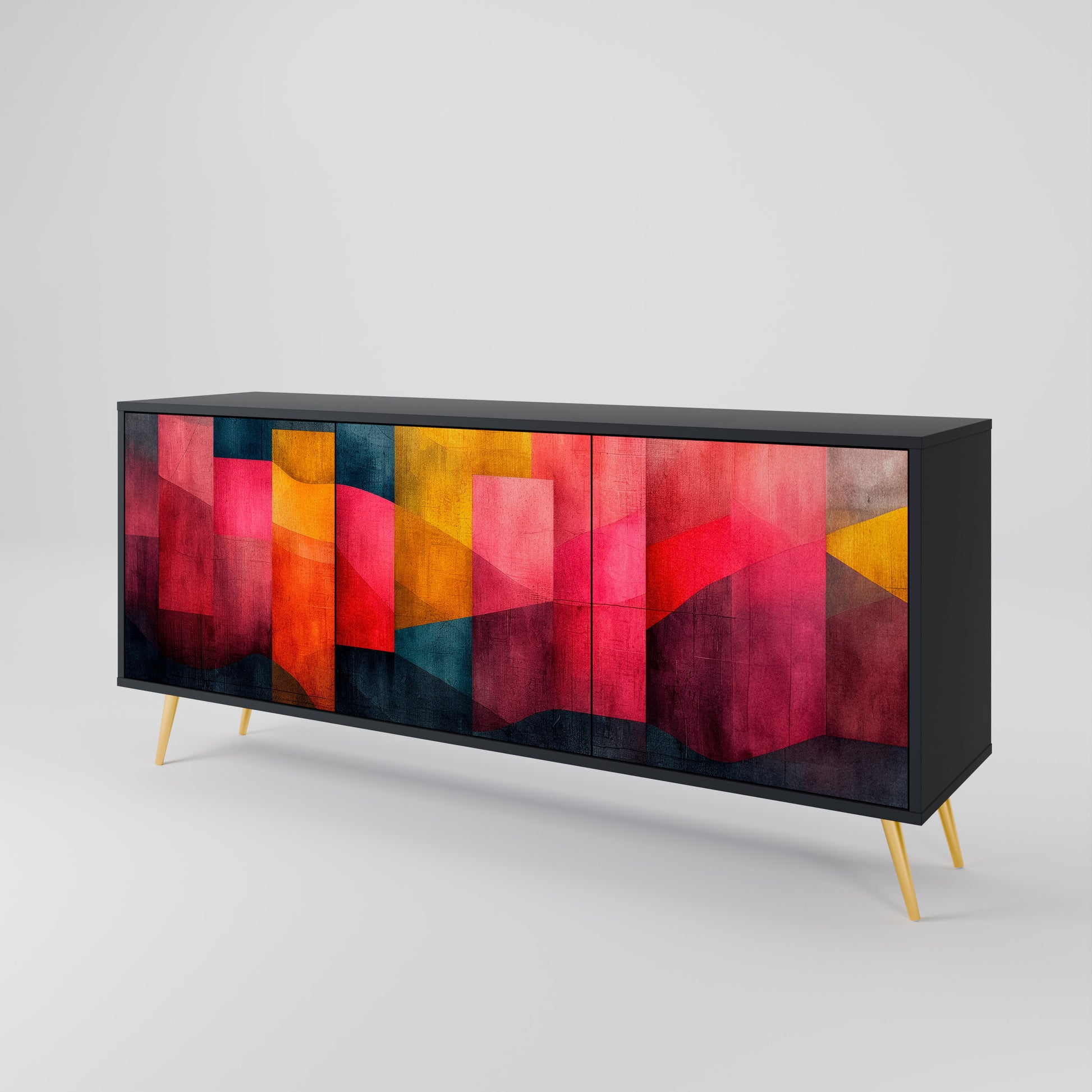 COLORFUL SOUNDS 3-Door Sideboard in Black Finish