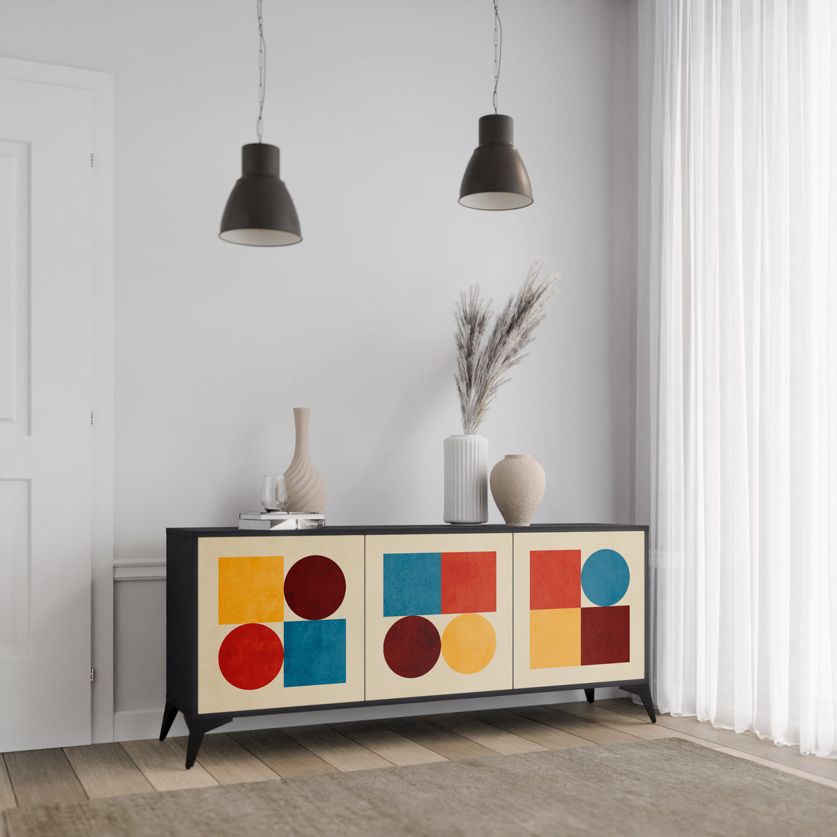 GEOMETRIC PUZZLE Aparador de 3 Puertas