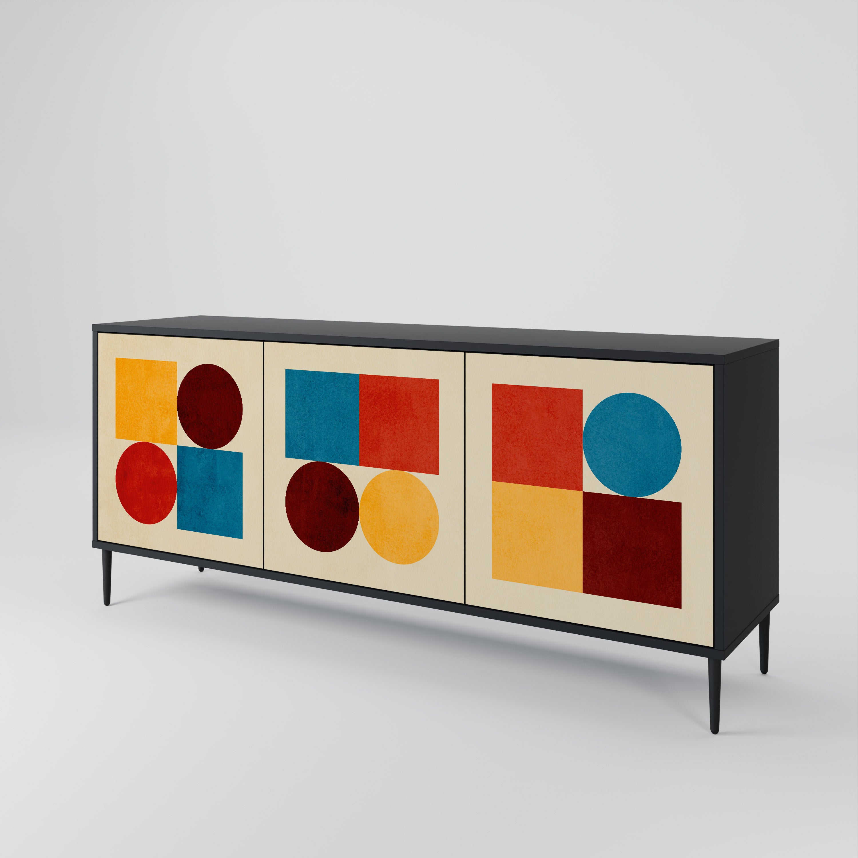 GEOMETRIC PUZZLE 3-Door Sideboard