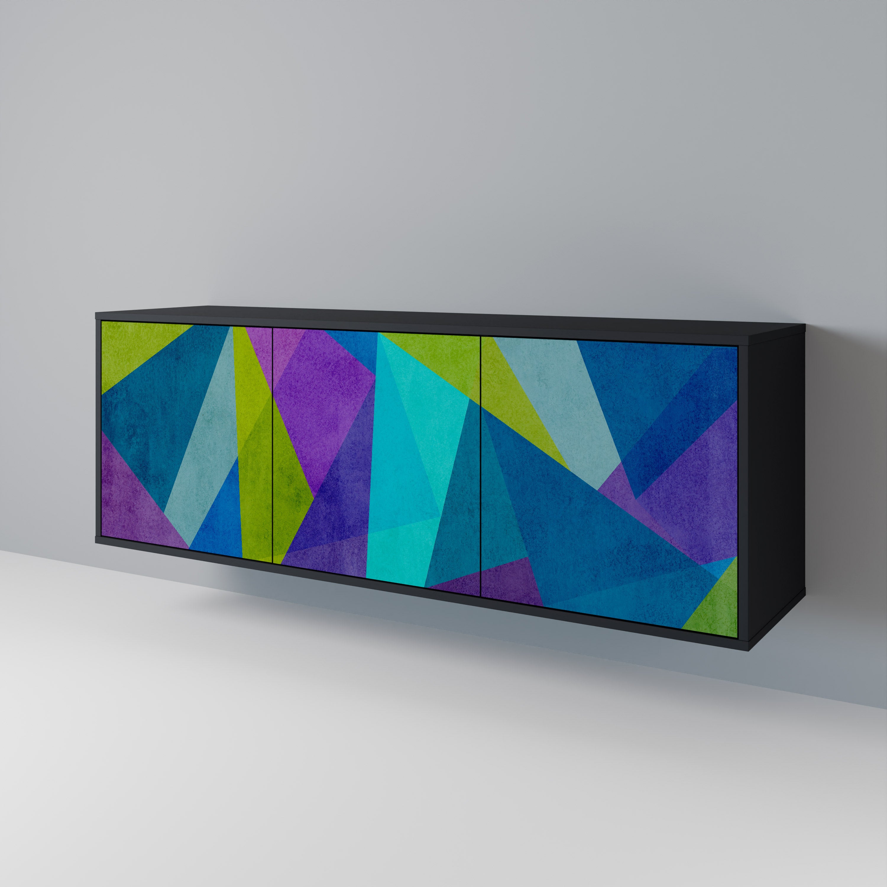 COLD SHOWCASE 3-Door Sideboard in Black Finish