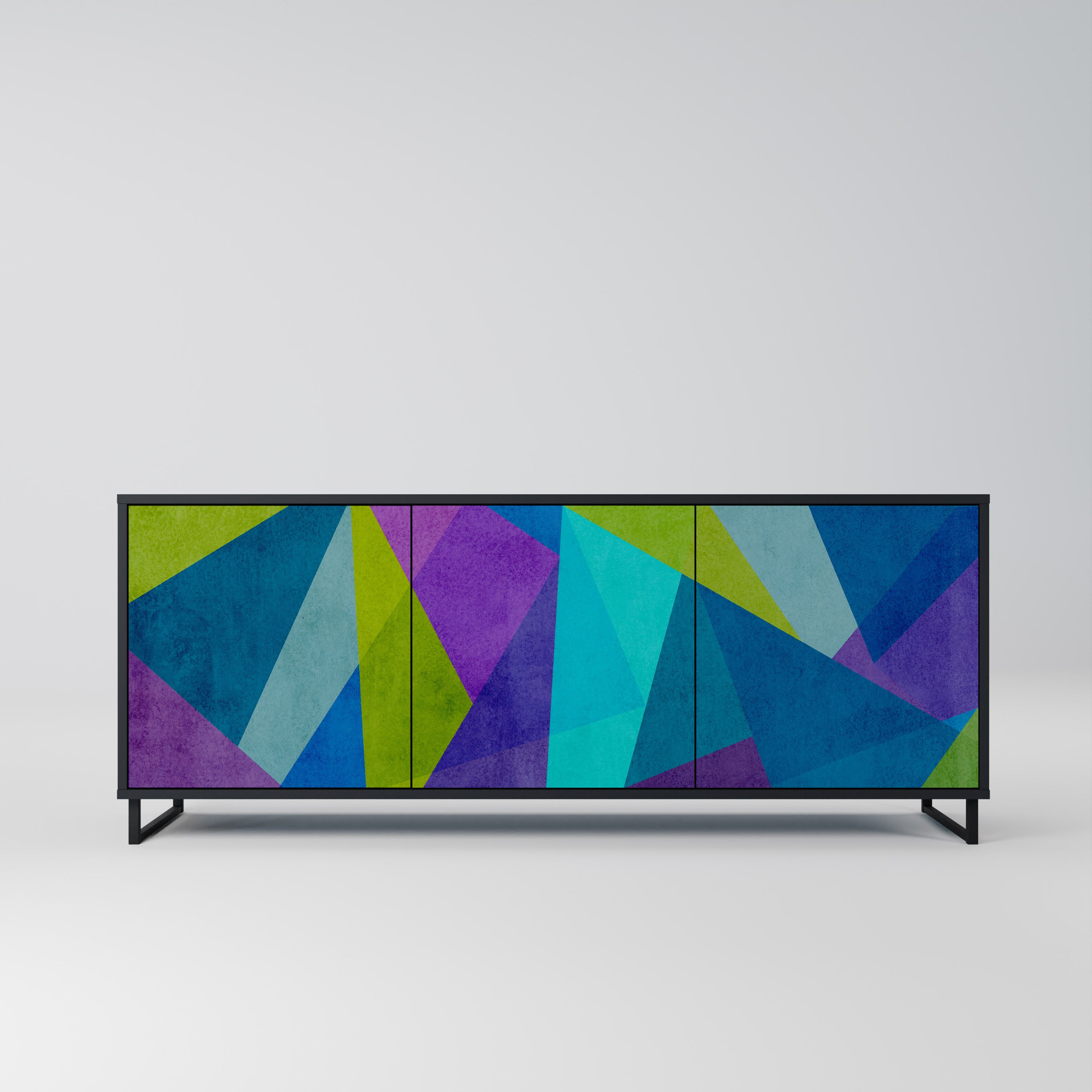 COLD SHOWCASE 3-Door Sideboard in Black Finish