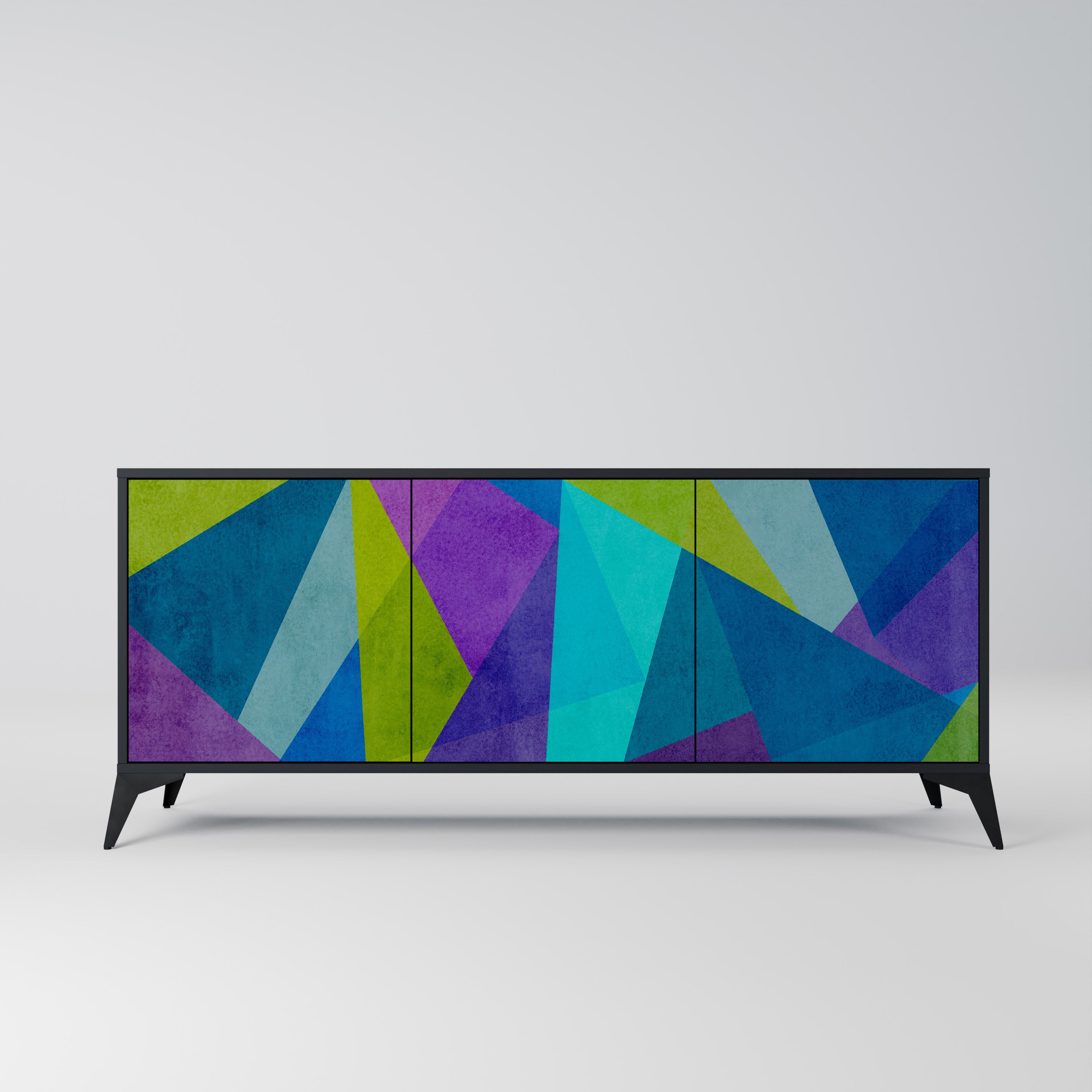COLD SHOWCASE 3-Door Sideboard in Black Finish