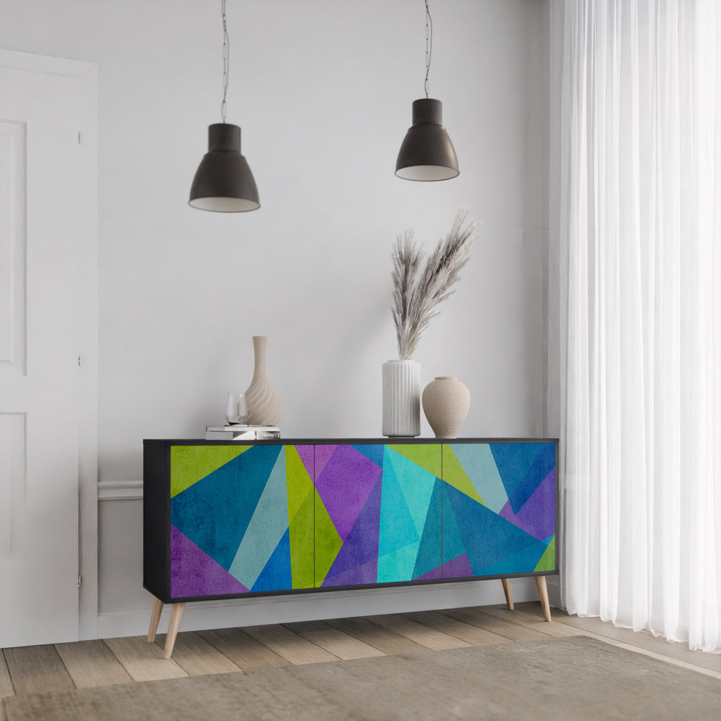 COLD SHOWCASE 3-Door Sideboard in Black Finish