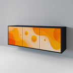 ORANGE ARRANGEMENT 3-Door Sideboard in Black Finish