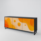 ORANGE ARRANGEMENT 3-Door Sideboard in Black Finish