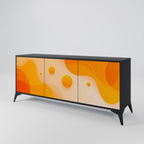 ORANGE ARRANGEMENT 3-Door Sideboard in Black Finish