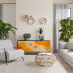 ORANGE ARRANGEMENT 3-Door Sideboard in Black Finish