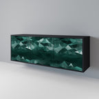 POLYGONAL FLOATING 3-Door Sideboard in Black Finish