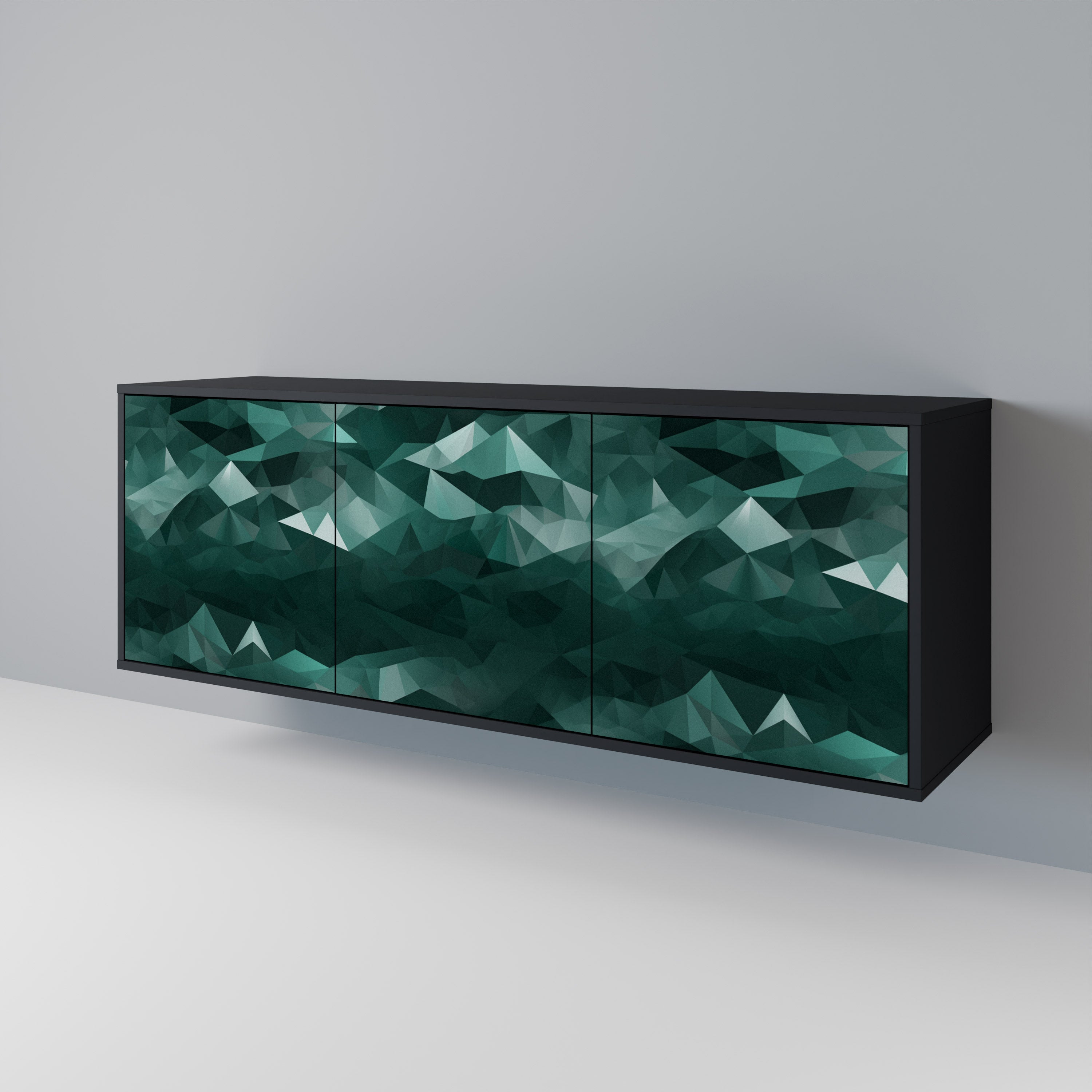 POLYGONAL FLOATING 3-Door Sideboard