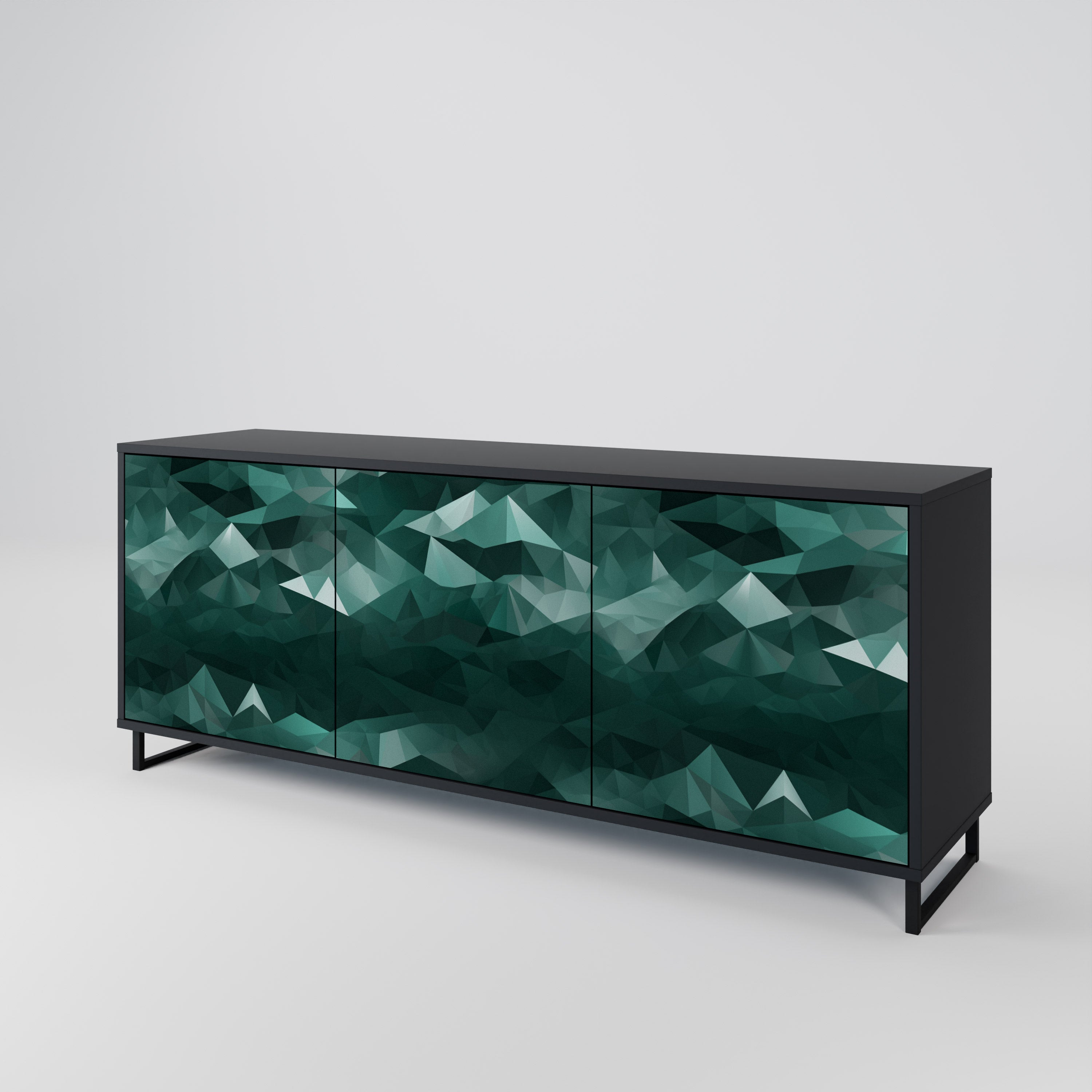 POLYGONAL FLOATING 3-Door Sideboard