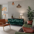 POLYGONAL FLOATING 3-Door Sideboard in Black Finish