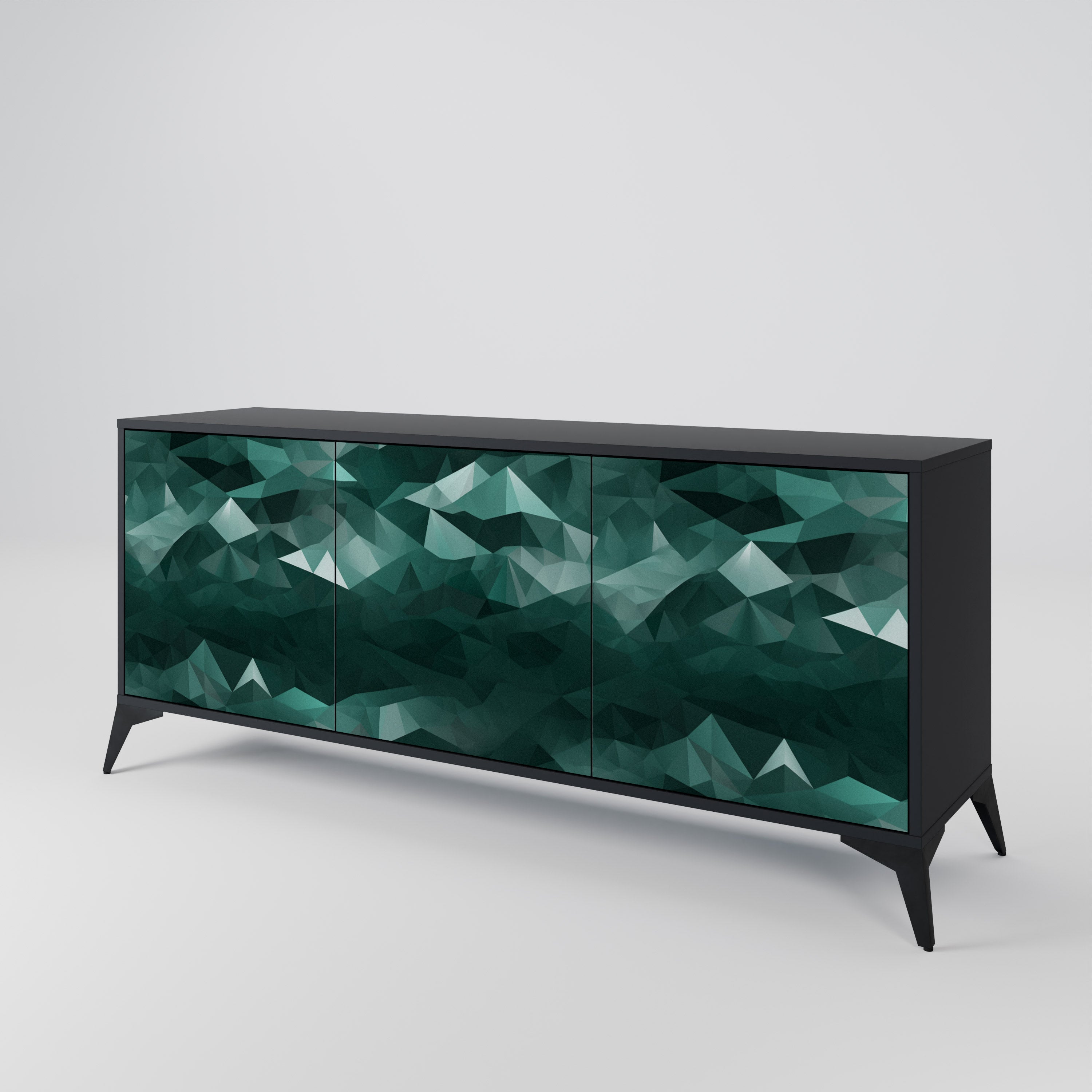 POLYGONAL FLOATING 3-Door Sideboard