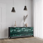 POLYGONAL FLOATING 3-Door Sideboard in Black Finish