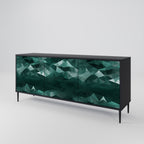 POLYGONAL FLOATING 3-Door Sideboard in Black Finish