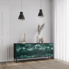 POLYGONAL FLOATING 3-Door Sideboard in Black Finish