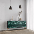 POLYGONAL FLOATING 3-Door Sideboard in Black Finish
