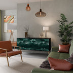 POLYGONAL FLOATING 3-Door Sideboard in Black Finish