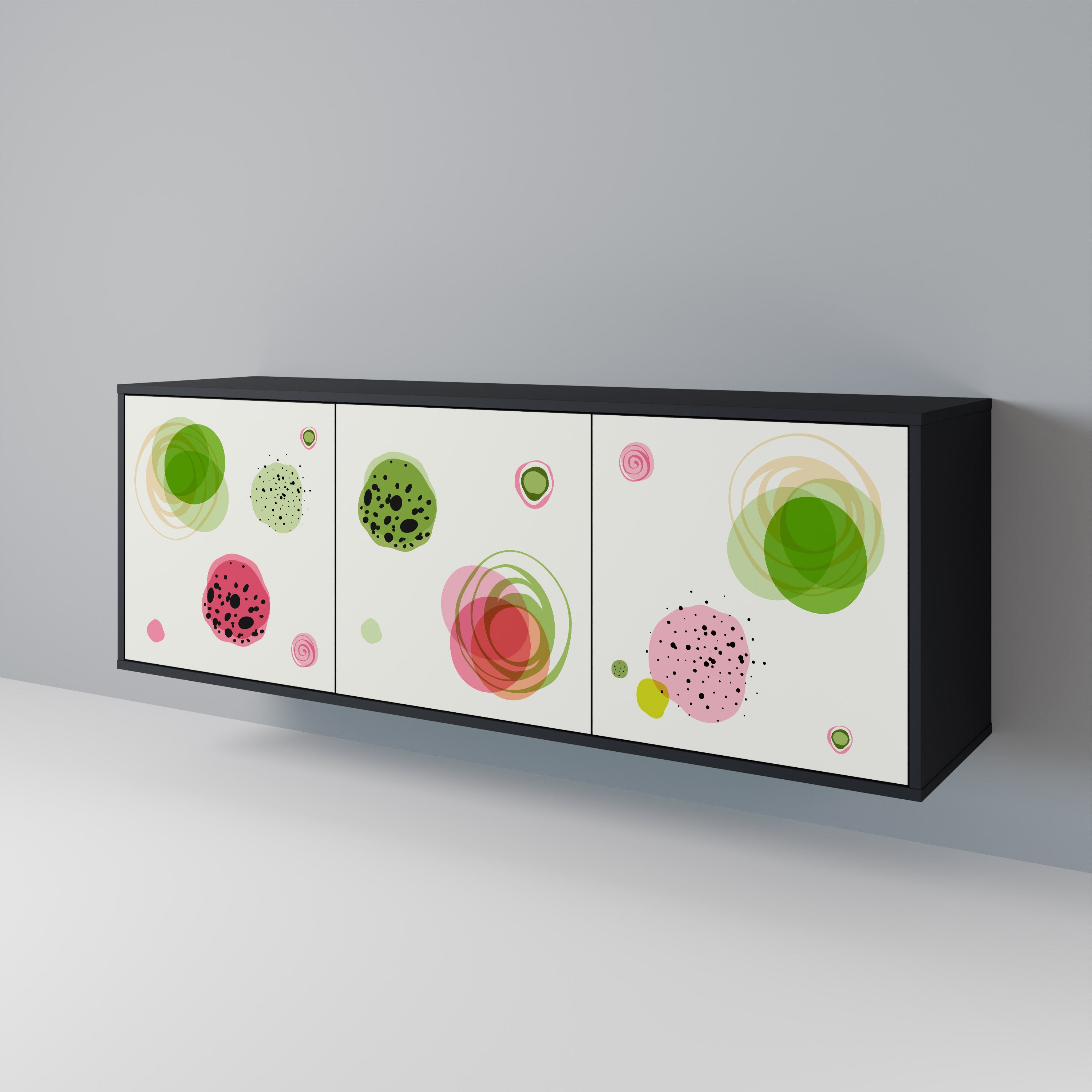Aparador COLORFUL COSMOS de 3 puertas en acabado negro