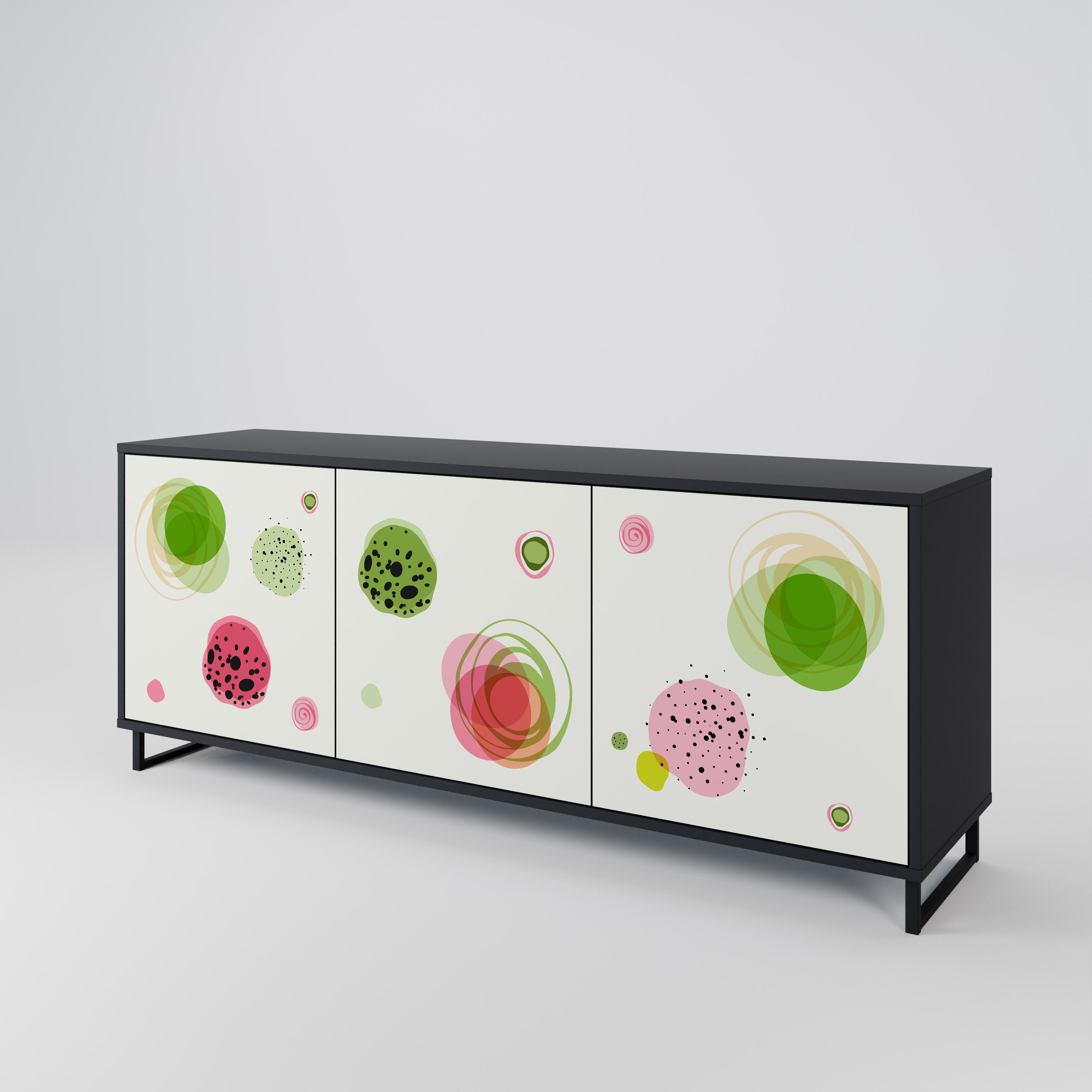 Aparador COLORFUL COSMOS de 3 puertas en acabado negro
