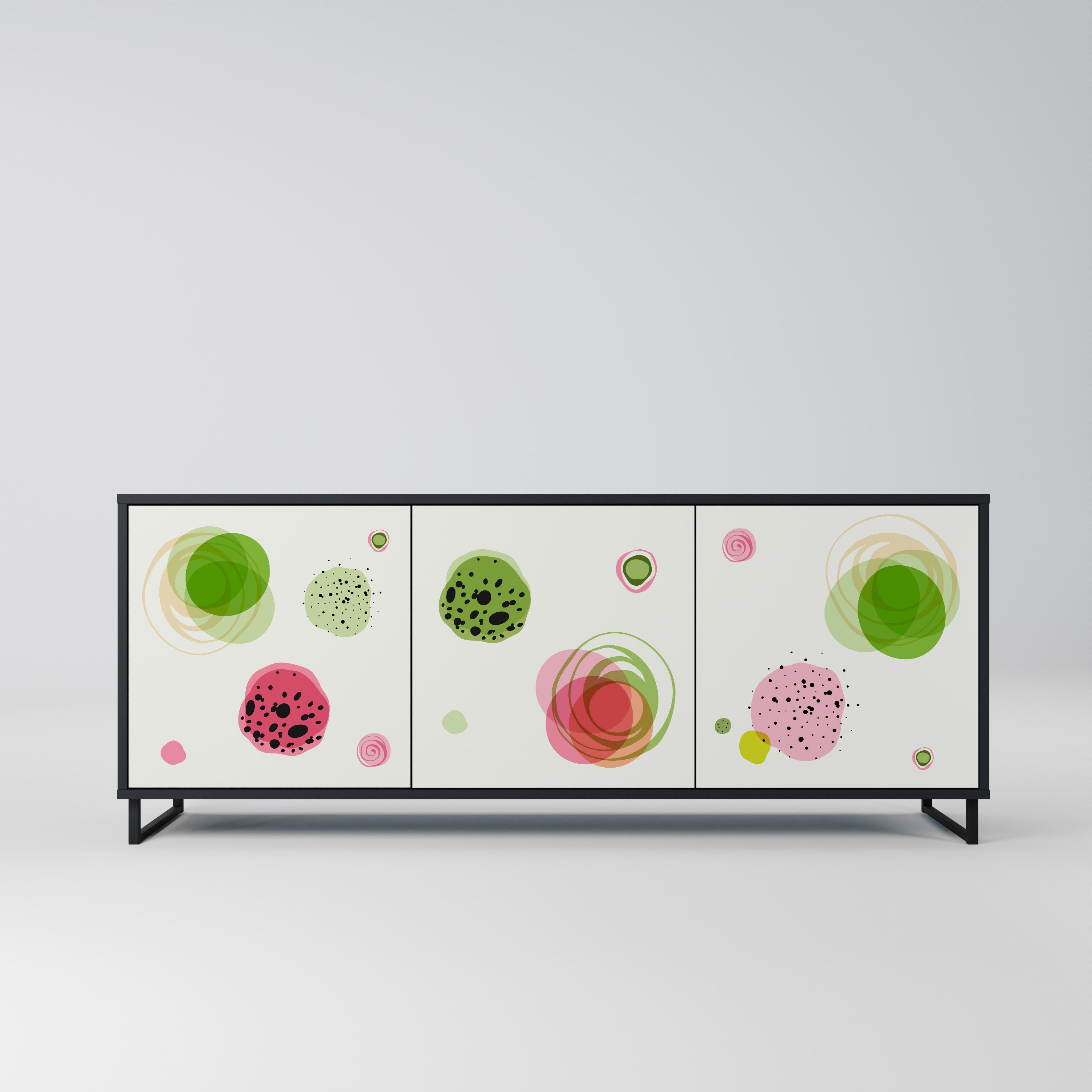 Aparador COLORFUL COSMOS de 3 puertas en acabado negro